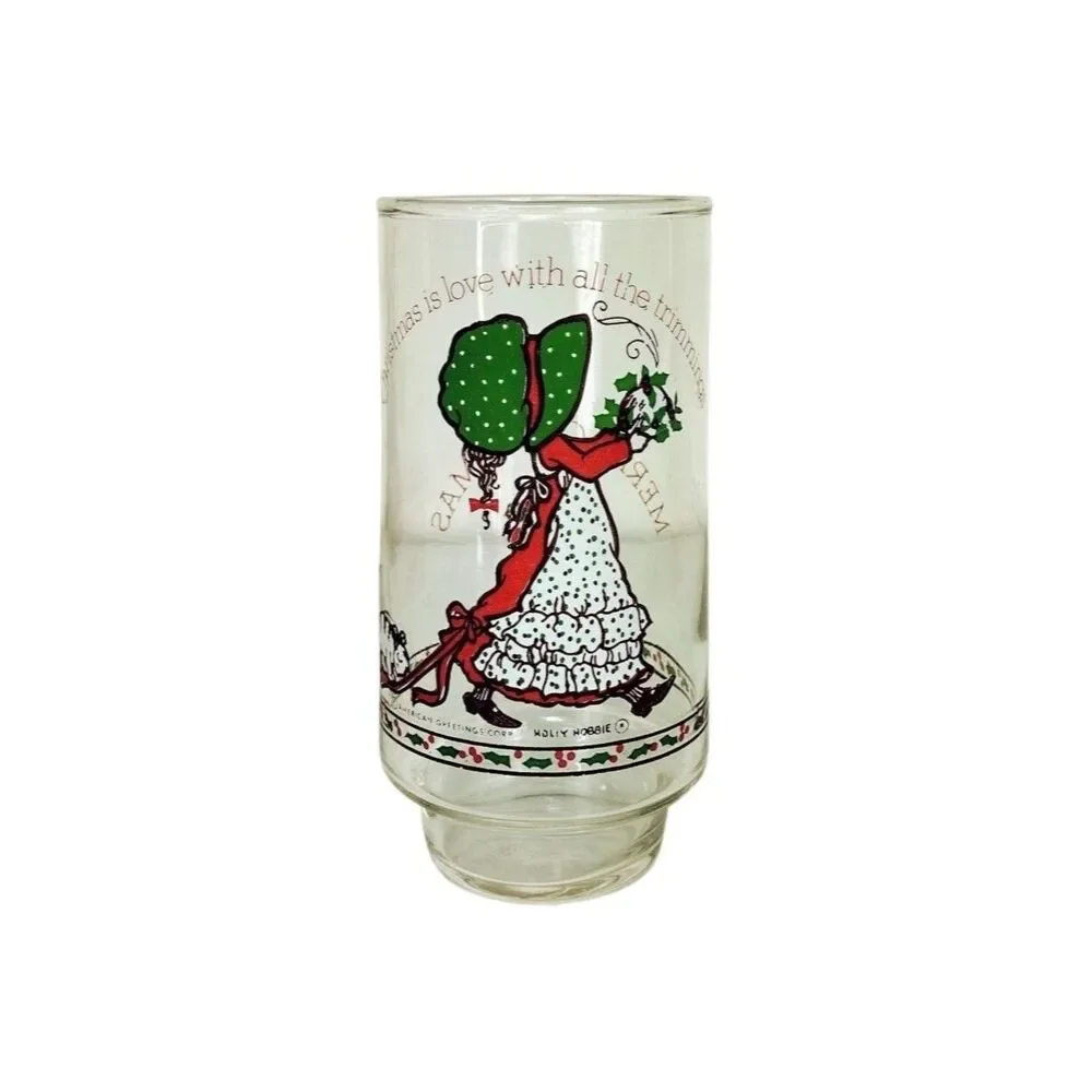 Vintage 70s Coca Cola Holly Hobbie Limited Edition Christmas Holiday Promo Glass